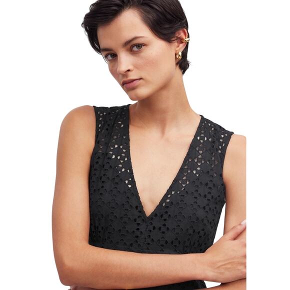 Madewell Eyelet V-Neck Maxi Dress Black Women’s Sizes 6 - Picture 15 of 15